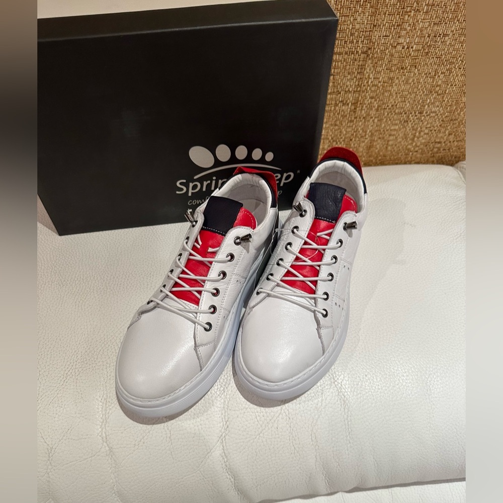 NIB Spring Step Stylish Sneakers.elastic toggle laces for easy on and off. s 38 - Picture 7 of 14